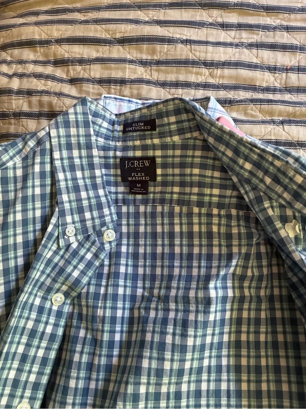 J. Crew Men’s Light Blue and Blue Plaid Button-Down Shirts